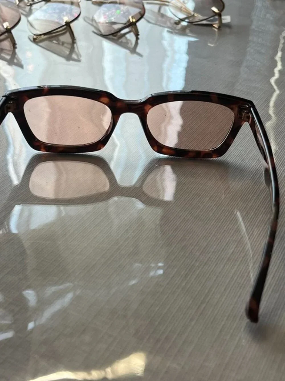 AIRE Sculptor Sunglasses Tortoise Rectangular Frame Brown Lenses